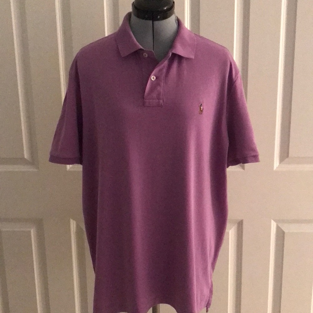 Polo Ralph Lauren Purple Collared Shirt Short Sleeves Soft Prima Cotton XL